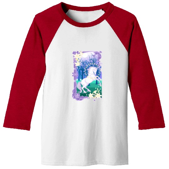 Unicorn fantasy lilac moon Baseball Tees