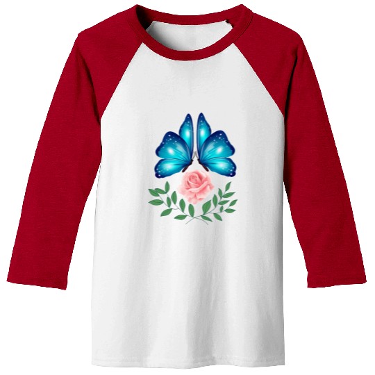 Butterfly. Flower. Rose. Joy. spring. Spring break Baseball Tees