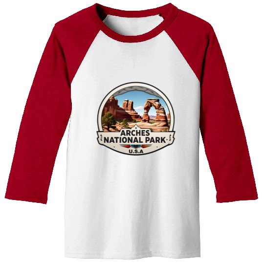 Arches National Park USA Logo Baseball Tees