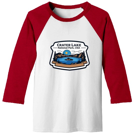 Crater Lake National Park Southern Oregon USA Logo Baseball Tees
