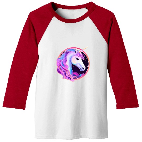 Vibrant Mystic Unicorn Portrait Baseball Tees
