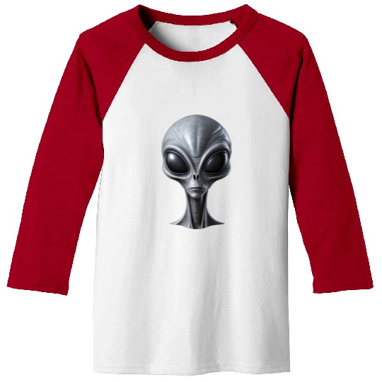 Realistic Grey Alien Extraterrestrial Being Baseball Tees