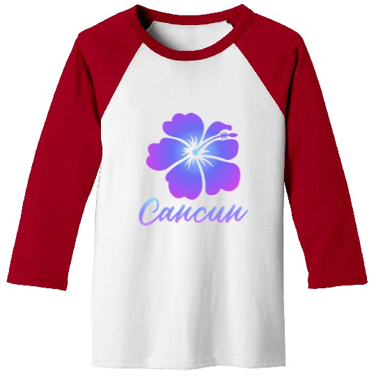 Cancun Hibiscus Baseball Tees