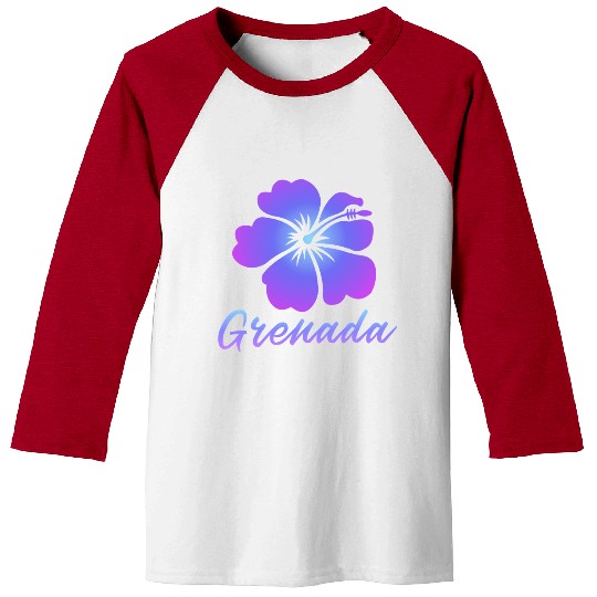 Grenada Hibiscus Baseball Tees