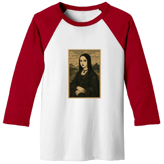Gothic Geisha Mona Lisa Ukiyo-e Portrait with Baseball Tees