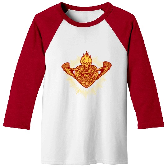 Sacred Heart Claddagh Symbol - Fire Baseball Tees