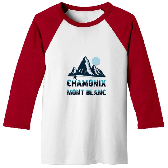 Chamonix Mont Blanc Snowboard France Baseball Tees