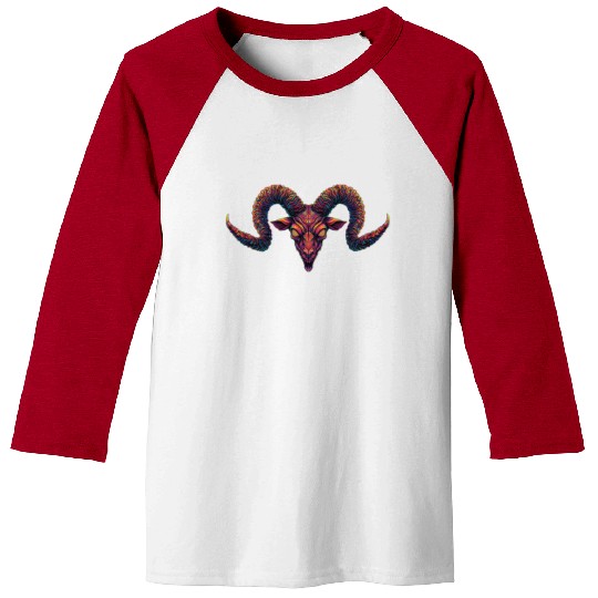 Hypnotic Demon Ram with Psychedelic Spiral Horns Baseball Tees