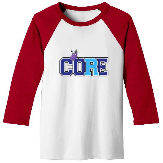 Core and eggplant Baseball Tees
