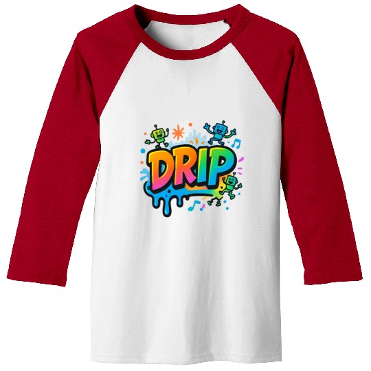 DRIP Graffiti Robot Baseball Tees – Fun Streetwear Style