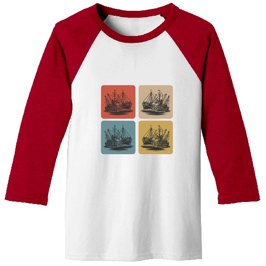 Vintage fishing boat - Maritime Nostalgia Baseball Tees