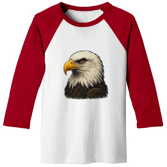 Majestic Bald Eagle Head Illustration Baseball Tees
