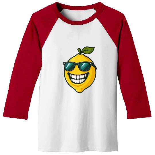 Cool lemon sunglasses summer fruit smile Baseball Tees