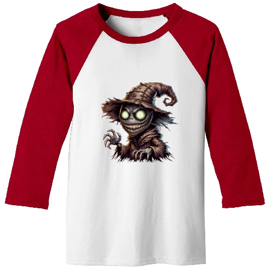 Evil Scarecrow Witch – Creepy Halloween Horror Baseball Tees