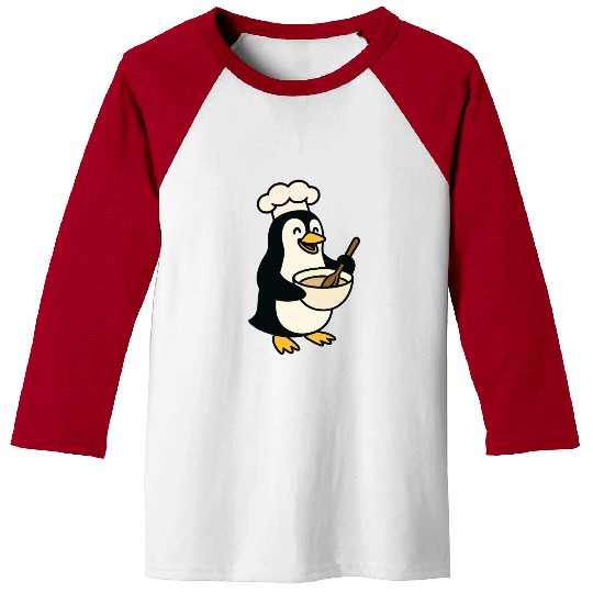 Adorable Cooking Penguin Chef Baseball Tees