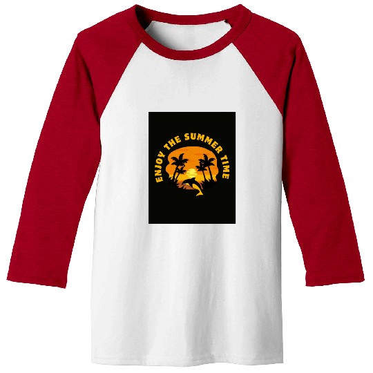 Sunset Serenity: Enjoy the Summer Time T_shirt Baseball Tees
