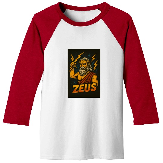 Epic Zeus Thunderbolt Illustration Baseball Tees