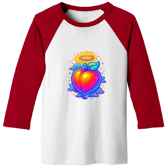 Neon peach divine Baseball Tees