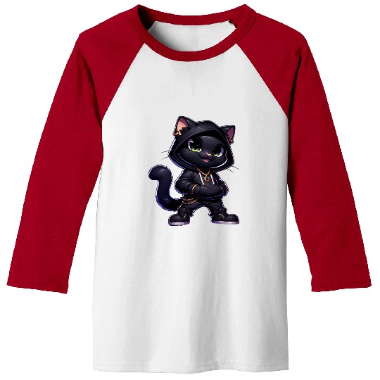 Hood Cat – Paws of Swag Baseball Tees