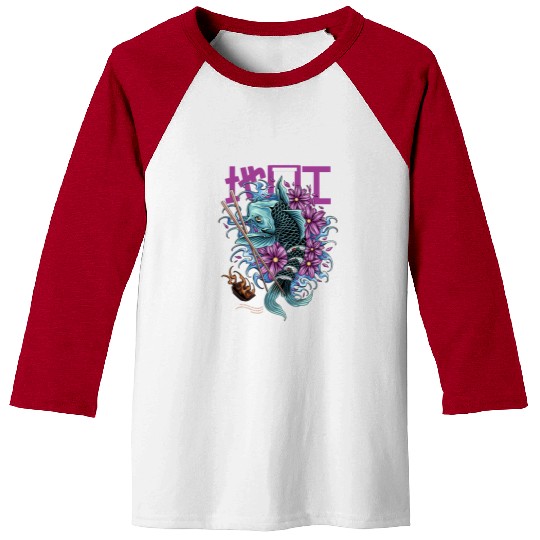 Tattoo Koi Fish & Sakura Flowers – Japanes Art Baseball Tees