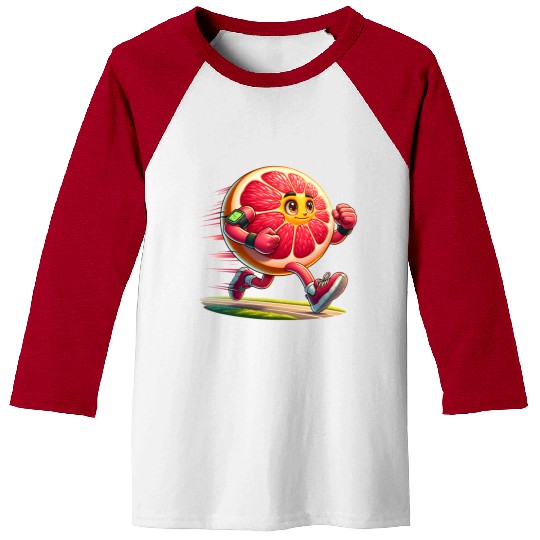 Running Grapefruit Power – Sporty Citrus in Motion Baseball Tees