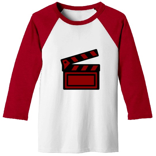 Film Clapboard Icon – Cinematic Design Baseball Tees