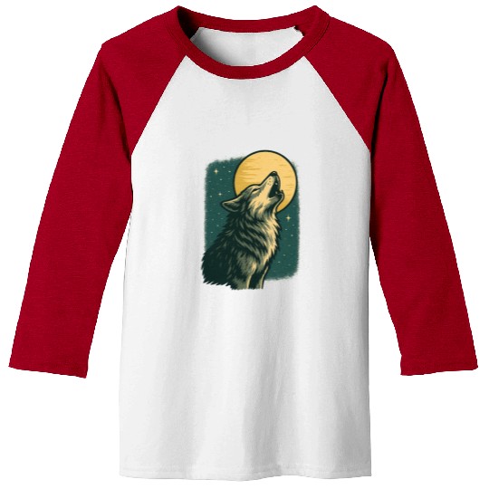 Lone wolf howl at the moon Baseball Tees