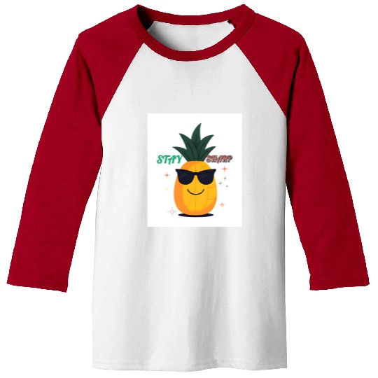 “Stay Sharp” (Pineapple with Sunglasses) Baseball Tees