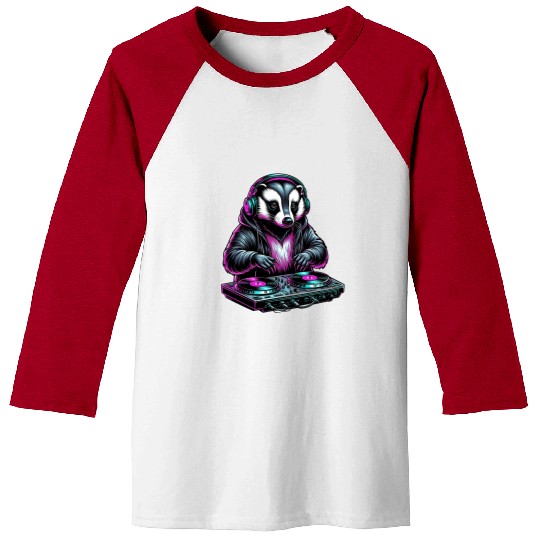 Raccoon DJ Baseball Tees