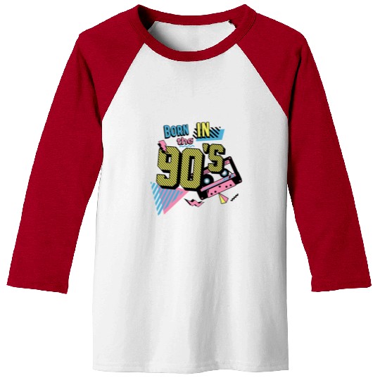 Born In The 90s Retro Nostalgia 90s Design Baseball Tees