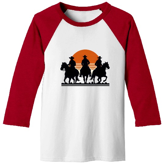Western Riders at Sunset Baseball Tees