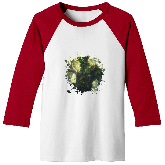 Mystic Forest Guardian in Enchanted Nature Style Baseball Tees