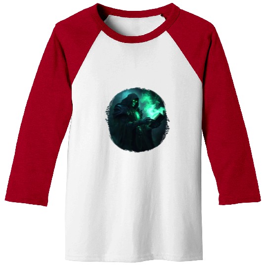 Green Shadow Mage with Burning Spell Book Baseball Tees