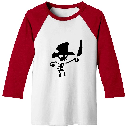 Pirate Skeleton Baseball Tees