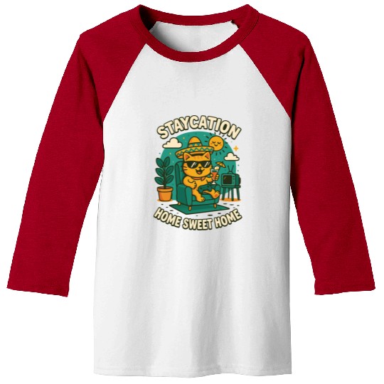 Cool cat - Holidays at home relaxation Baseball Tees