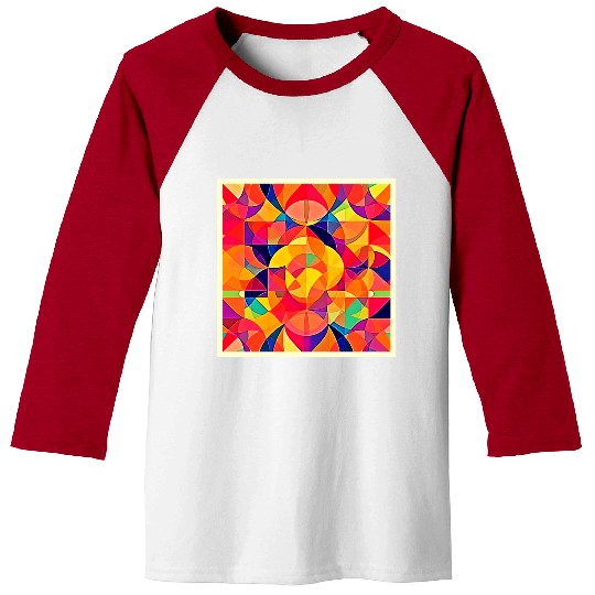 Vibrant Abstract Symmetry Art Baseball Tees