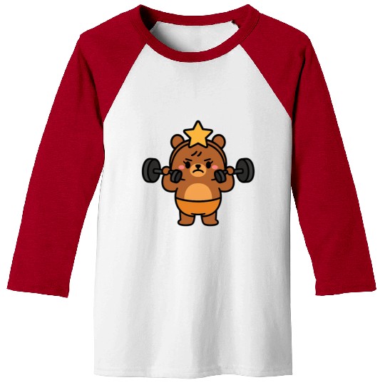 Built Different Bear Quirky Workout Character Baseball Tees