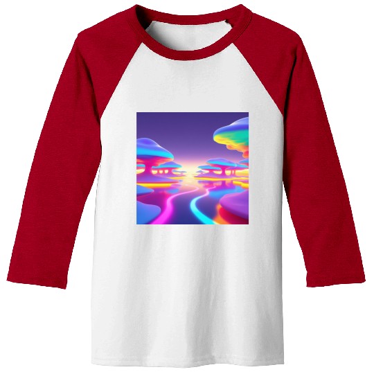 Floating Islands of Light – Psychedelic Minimal Baseball Tees