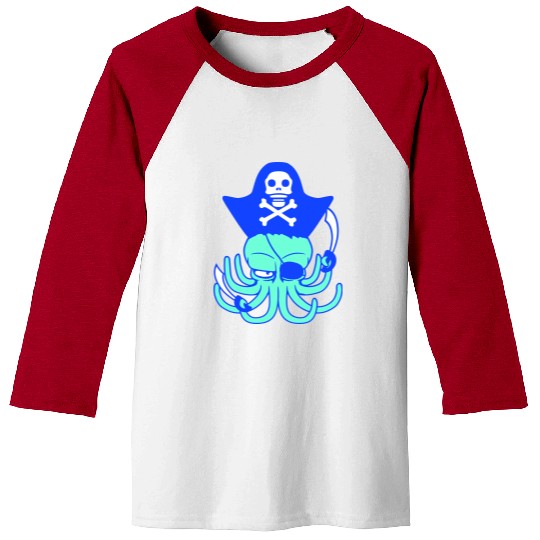 Octopus pirate crew captain sailor buccaneer sail Baseball Tees