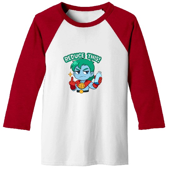 Chibi Style Captain Planet Reduce This!Design Baseball Tees