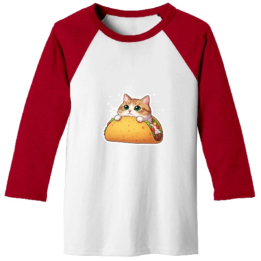 Taco Cat | Cute Kitty in a Taco | Purrfectly Tasty Baseball Tees