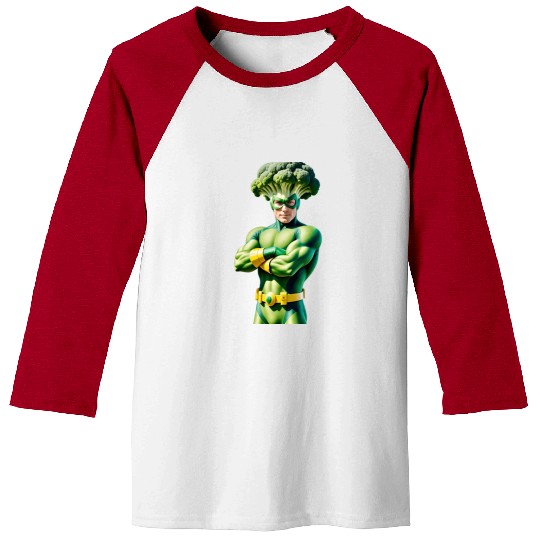 Broccoli Superhero Baseball Tees