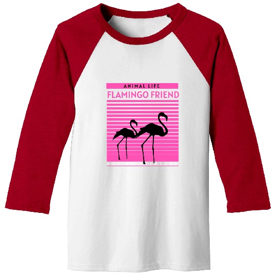 Flamingo Friend – Retro Animal Life Design Baseball Tees