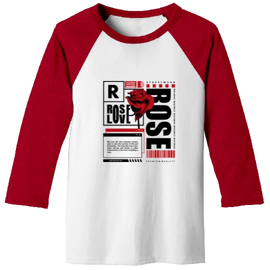 Rose Love – Streetwear-Inspired Symbolic Flower De Baseball Tees
