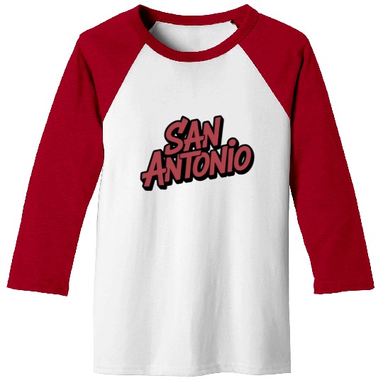 San Antonio Text Design Baseball Tees