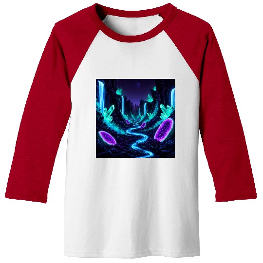 Bioluminescent Crystal Valley Baseball Tees
