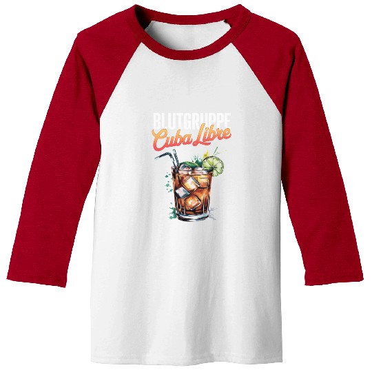 Blutgruppe Cuba Libre Cocktail Bartender Baseball Tees