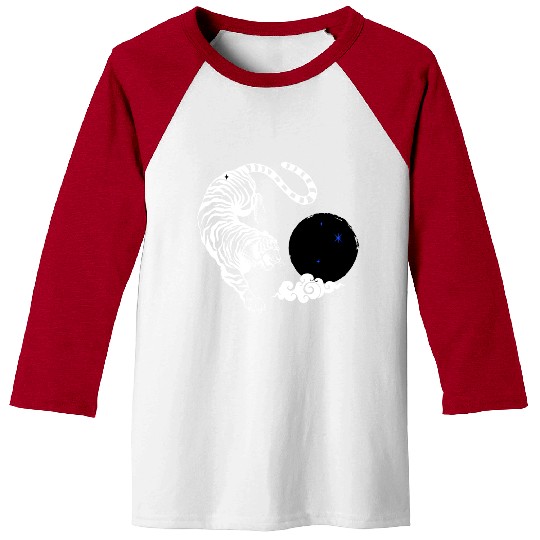 Celestial Pounce: Cosmic Tiger in the Night Baseball Tees