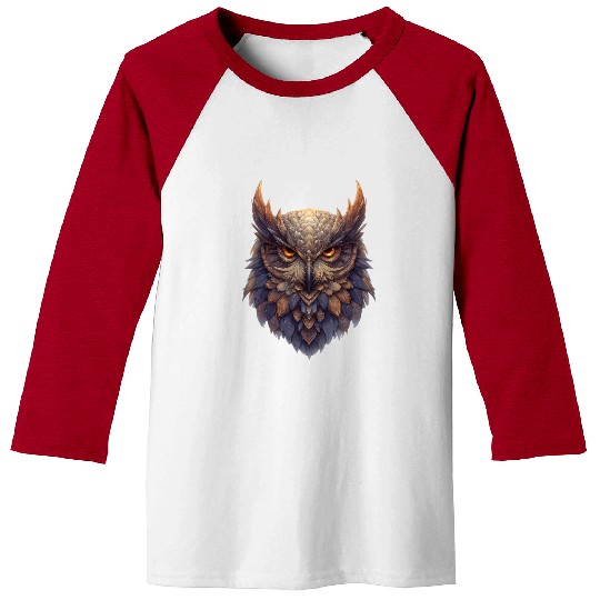 Eagle Owl Illustration Baseball Tees