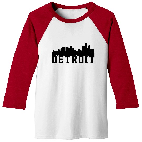 Detroit City Skyline Baseball Tees